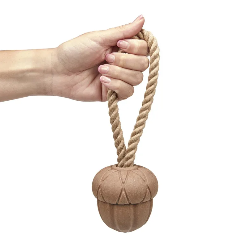 Petface Acorn on a Rope Dog Toy-1